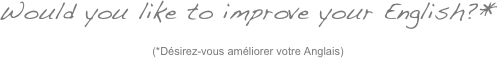Would you like to improve your English?*&amp;#10;(*D&eacute;sirez-vous am&eacute;liorer votre Anglais)